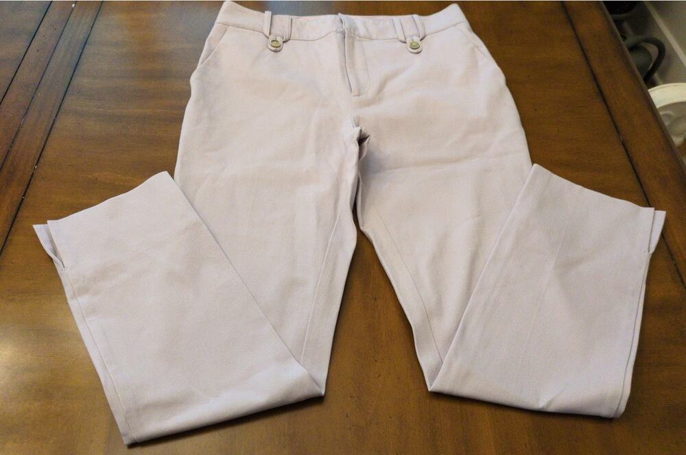 Anthropologie Essential Slim Trousers 4 Lavender Mid Rise Skinny Flare Pants